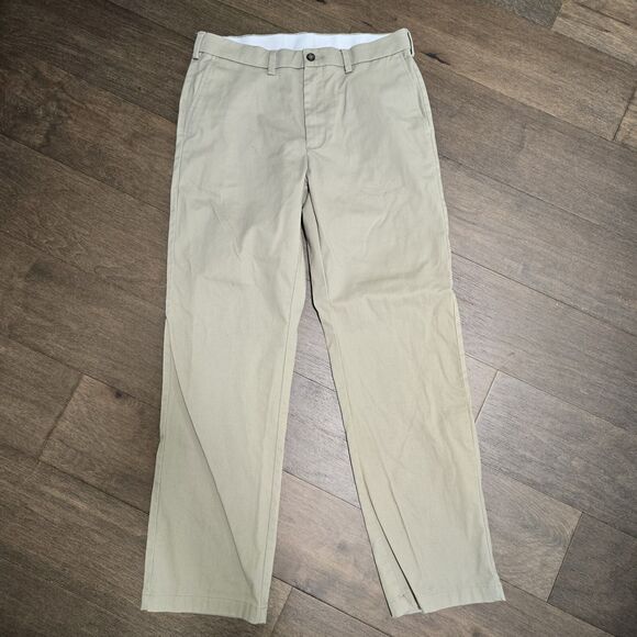 GEORGE men's Chino pants Casual Flat front Elastic Waistband Size 34×32 - Picture 1 of 12